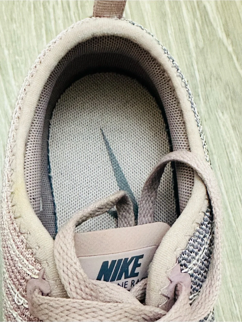 Nike Rose Pink and Gray Knit Running Sneakers Size 6